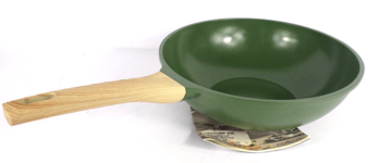 Cookut L'incroyable Wok anti-adhesif 28 cm Vert Fougère MJWVE-0123 + Couvercle