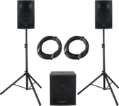 Pack Sono Enceinte Actif DJ Bluetooth USB 540W Subwoofer 18" Haut Parleur 12"