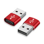 Eko Pack of 3 Compact USB Type-C to USB 3.0 Plug and Play Adapters, Red