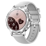 Smartwatch ICF12 silver steel bracelet fréquence cardiaque podomètre température corporelle 108