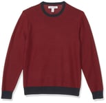 Amazon Essentials Pull à col Rond. pullover-sweaters, Bleu Marine/Rayures Rouges, US (XL-XXL)