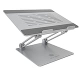 ICY BOX Aluminum Laptop Stand, Height Adjustable, Free Standing, Heat Dissipating, For Laptops up to 17", Compatible with MacBook, Dell, Lenovo, Samsung and many others, Silver, IB-NH300