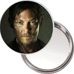 NEW Unique Button Mirror. Image of Daryl Dixon/Norman Reedus The Walking Dead