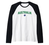 Green Yellow Australia Tshirt Down Under Team Australia Flag Raglan Baseball Tee