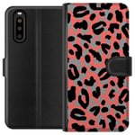 Sony Xperia 10 II Sort Tegnebogsetui Leopardskrud