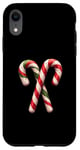 Coque pour iPhone XR Canne à sucre de Noël classique festive, motif bonbon