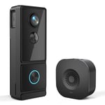 BYRANKE Video Doorbell Camera Wireless Doorbell Camera with Wireless Chime, 2.4GHz WiFi., Two-Way Audio, AI PIR Motion Detection, Compatible with Alexa, Real Time Alert for Home Security.