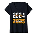 Womens Goodbye 2024 Hello 2025 Happy New Year Eve Family Matching V-Neck T-Shirt