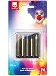 Smiffys Make-Up FX, Face/Body Paint Sticks, Multi- Grease, 5 Colours, Cosmetics and Disguises Fancy Dress, Cosmetic Dress Up Cosmetics & Disguises.