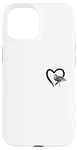 Coque pour iPhone 15 Flamant rose en forme de cœur