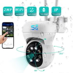 Camera de Surveillance Exterie IP WiFi 2.4 + 5G HD 1080P PTZ 2MP Zoom Numerique 4X Suivi Humain Vision Nocturne Coul