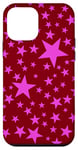 Coque pour iPhone 12 mini Rouge et rose, étoiles