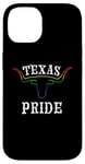 Coque pour iPhone 14 Drapeau arc-en-ciel pour le mois de la Gay Pride du Texas