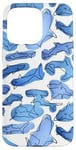 Coque pour iPhone 15 Pro Max Motif requin bleu baleine côtière mignon requin kawaii