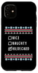 iPhone 11 Nice, Naughty, Hildegard Christmas Ugly Sweater Style Case