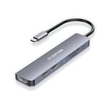 LENTION USB C Hub with 100W PD Charging, 4K HDMI, SD/Micro SD Card Reader, USB 3.0, for 2024-2016 MacBook Pro, New Mac Air/Surface, Chromebook, iPhone 16/15 More, Stable Driver Adapter(CE18, Gray)