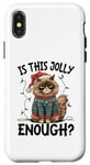 Coque pour iPhone X/XS Is This Jolly Enough Grumpy Santa Cat Pun Pun Noël