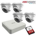 HIKVISION CCTV System 1TB HDD 4 Channel DVR 4x HD Dome Cameras Home Outdoor UK