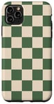 Coque pour iPhone 11 Pro Max Grand damier vintage classique vert et crème