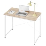 WOLTU Bureau, Bureau Informatique,100x50 cm, Table de Bureau, Bureau Chambre, Poste de Travail, Cadre en Métal, Bureau Scandinave, en Bois d'Ingénierie, Chêne Clair