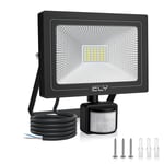 CLY Projecteur Extérieur LED avec Détecteur de Mouvement 35W, 3000LM Spot LED Extérieur Blanc Froid Éclairage Exterieur avec Detecteur 6500K Lampe LED Détecteur de Mouvement IP66 pour Garage, Jardin