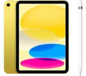 Apple 10.9” iPad Cellular (2022, 64 GB, Yellow) & Pencil (1st Generation) Bundle, Yellow