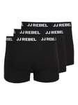 JJ Rebel 3-Pack Logo Boxere - Svart