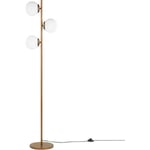 Beliani - Grande Lampe sur Pied de 153 cm de Hauteur en Métal Doré avec 3 Abat-jours en Forme de Boule Design Glamour