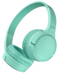 Belkin SoundForm Mini Kids Wireless Headphones with Built-In Microphone, 30H of Playback Time, & Fun Stickers - Over-Ear Headsets for Online Learning, School, Travel, iPhone, iPad, Galaxy - Mint