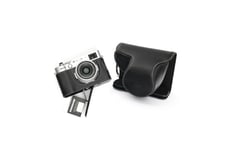 Genuine Real Leather Full Camera Case Bag Cover for FUJIFILM X100V Bottom Open B