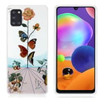 Samsung Deco Galaxy A31 kuoret - Perhonen ja Kukka Monivärinen