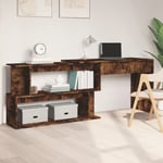 Bureau d'angle Chêne fumé 200x50x76 cm Bois d'ingénierie - The Living Store - Brun