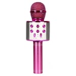 Trådløs karaoke mikrofon med bluetooth højttaler - Pink