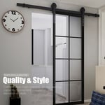 300CM système coulissant Quincaillerie Kit de Rail Roulettes pour Porte Coulissante Hardware pour une Porte Suspendue en Bois Sliding Barn Door