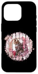 Coque pour iPhone 16 Pro Fleur de cerisier Chat Guerrier Fleur de samouraï