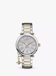 Vivienne Westwood VV006MOPSG Women's Orb Mother of Pearl Dial Bracelet Strap Watch, Silver/Gold