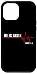 Coque pour iPhone 12 Pro Max He is Risen – Jesus Heartbeat Pulse Christian Faith EKG