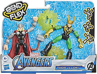 Marvel Avengers Bend and Flex, Figurines Flexibles Thor Vs. Loki de 15 cm, pour Enfants à partir de 4 Ans