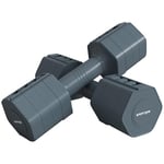 SPORTNOW Lot de 2 haltères réglables hexagonales avec poignée antidérapante pour l'entraînement à domicile, 2 x 2.5kg gris