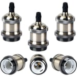 6pcs Rétro Douille d'ampoule E27 Edison led, Vintage Industrial Adaptateur de Lampe Spiral Support 110-220V pour Plafonnier Lustre Applique - Bronze