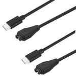 Chargeur Cable USB-C [Lot de 2] Compatible avec Garmin Fenix 8 E 7 7S 7X 6 6S 6X 5 5S 5X Forerunner 935 945 955 965 45 245 265 165 Approach S10 S40 S60 X10 Quatix Vivoactive 3 4 4S 5 Vivomove 3 3S Venu 3 Instinct Phonillico®