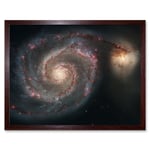 Hubble Space Telescope Image Whirlpool Galaxy M51 Companion Swirling Structures Dust Clouds Gas Spiral Staircases Pink Blue Star Birth Regions Art Pri