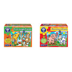 Orchard Toys First Jungle Friends Jigsaw Puzzle, 12-Piece Jigsaws, Two Puzzles in a Box, Perfect For Kids Ages 2+, Develops Hand-Eye Coordination & First Farm Friends Jigsaw Puzzle