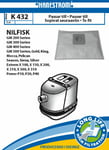 Hanestroem – Vacuum cleaner bags K432 fits: NILFISK GM 200->GM 500, Extrem, Power