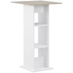 Table de bar Table haute Table de Cuisine Blanc et béton 60x60x110 cm 46100