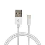 NÖRDIC Lightning Cable (Non MFI) USB A 50CM White 5V 2.1a for iPhone og iPad