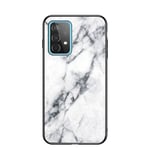 Tempered Glass Skal för Samsung Galaxy A52 4G/5G & A52s 5G - White Marble