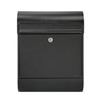 MEFA Boîte aux lettres Ruby 866 avec porte-journaux (couleur noir RAL 9005, boîte aux lettres avec serrure de sécurité, 450 x 350 x 150 mm) 866110DE