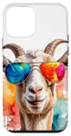 Coque pour iPhone 12 mini Chèvre Lunettes De Soleil Coloré Drôles Animaux Imprimé