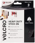 VELCRO Brand | Heavy Duty Stick On Tape | Cut-to-Length Industrial Extra Strong Double Sided Hook & Loop Self Adhesive Tape Perfect for Room Décor & Home, Office, Garage Use | Black | 50mm x 2.5m